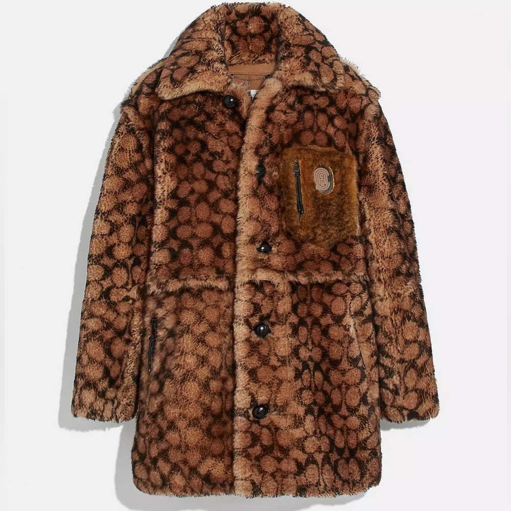 NWT Coach Monogram REAL SHEARLING Coat - Size: Men’s 48